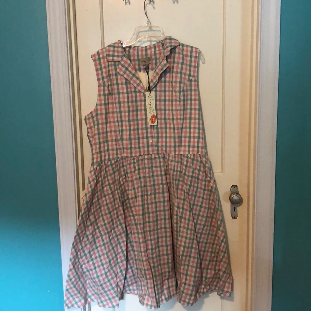 Lindy bop plaid shirt dress